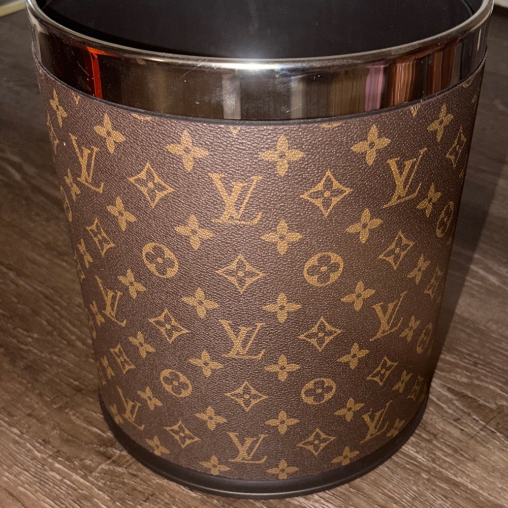 LV Monogram Waste Bin Trash Can - Home Decor - Picture 2 of 4